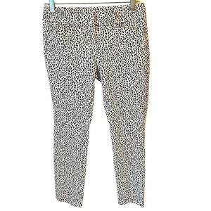 Loft Leopard Print Skinny Ankle Stretch Pants Women Size 0/XS Pockets